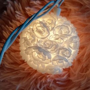 White Rose Ball Christmas Lights Decoration